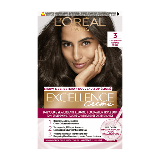 L'Oréal Paris Excellence Crème Verzorgende Kleuring 3 Donkerbruin