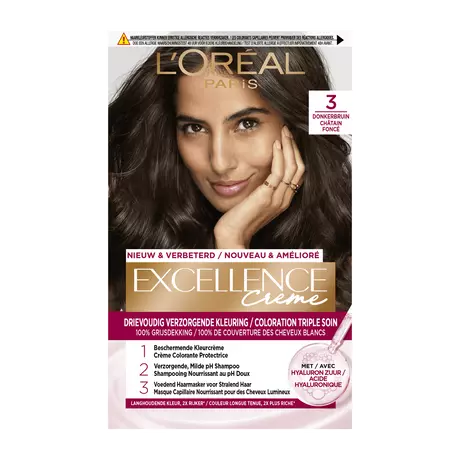 L'Oréal Paris Excellence Crème Verzorgende Kleuring 3 Donkerbruin
