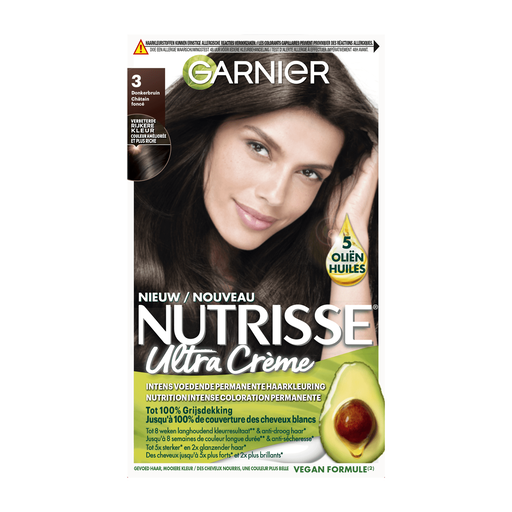 Garnier Nutrisse Crème Permanente Haarverf 3 Donkerbruin