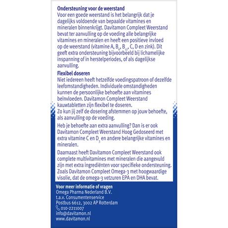 Davitamon Compleet Weerstand Vitamine C&D Bosvruchten 60 kauwtabl