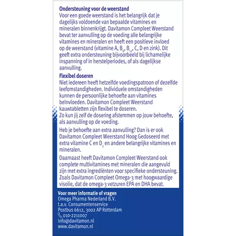 Compleet Weerstand Vitamine C & D3 Bosvruchten Kauwtabletten 60 stuks
