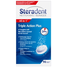 Steradent Kunstgebit Reiniger Triple Action Plus 90 stuks
