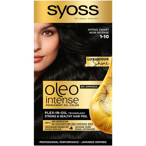 Syoss Oleo Intense  Permanente Haarkleuring 1-10 Intens Zwart/Noir Intense