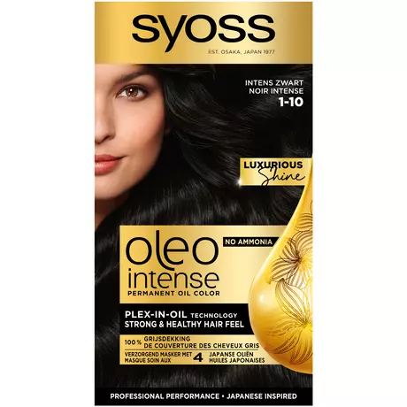 Syoss Oleo Intense  Permanente Haarkleuring 1-10 Intens Zwart/Noir Intense