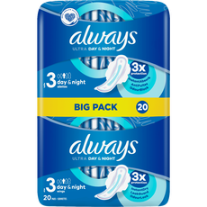 Always Ultra Maandverband Day & Night Maat 3 Met Vleugels 20 Stuks