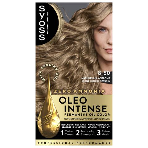 Syoss Oleo Intense Permanente Haarkleuring 8-50 Natuurlijk Asblond