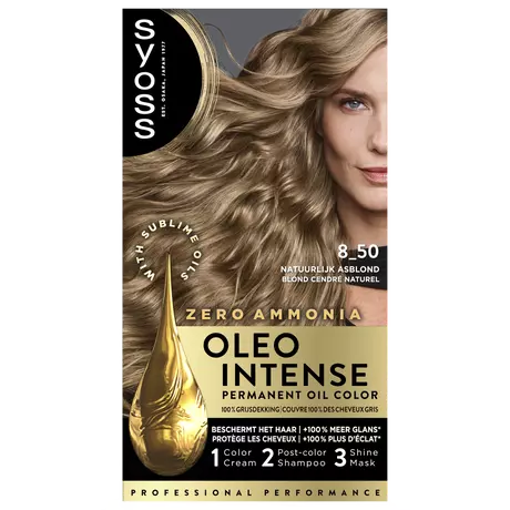 Syoss Oleo Intense Permanente Haarkleuring 8-50 Natuurlijk Asblond