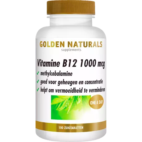 Golden Naturals Vitamine B12 Vegan 1000 MCG Zuigtablet 100 stuks