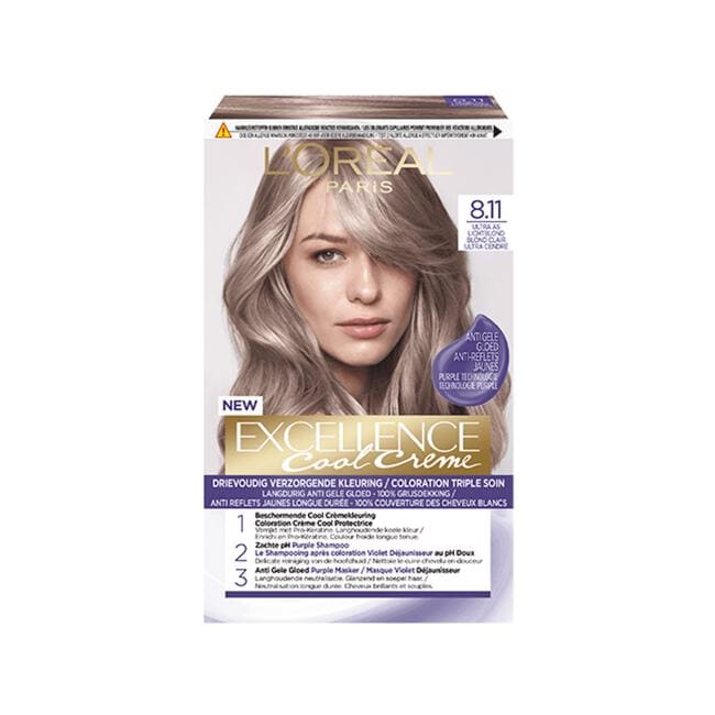 controleren belangrijk Amerikaans voetbal L'Oréal Paris Excellence Cool Creams 8.11 - Ultra Ash Lichtblond -  Permanente Haarverf 1 EA | Etos