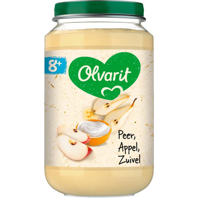 Olvarit Peer Appel Yoghurt Fruithapje 8+ maanden 200 GR
