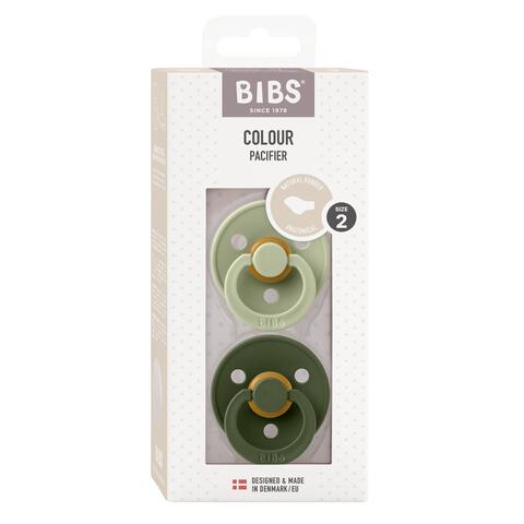 BIBS Anatomische Fopspeen Two Pack Natuurlijk Rubber Sage/Hunter Green Maat 2