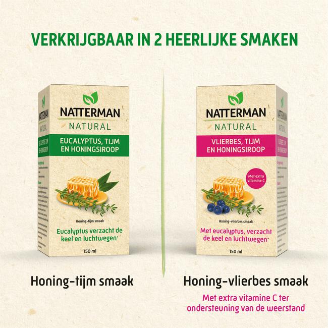 Natterman Natural Vlierbes, Tijm en Honingsiroop 150 ML