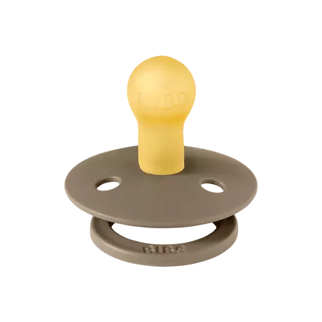 BIBS Colour Fopspeen Rond Latex Maat 1 Ivory/Dark Oak 2 stuks