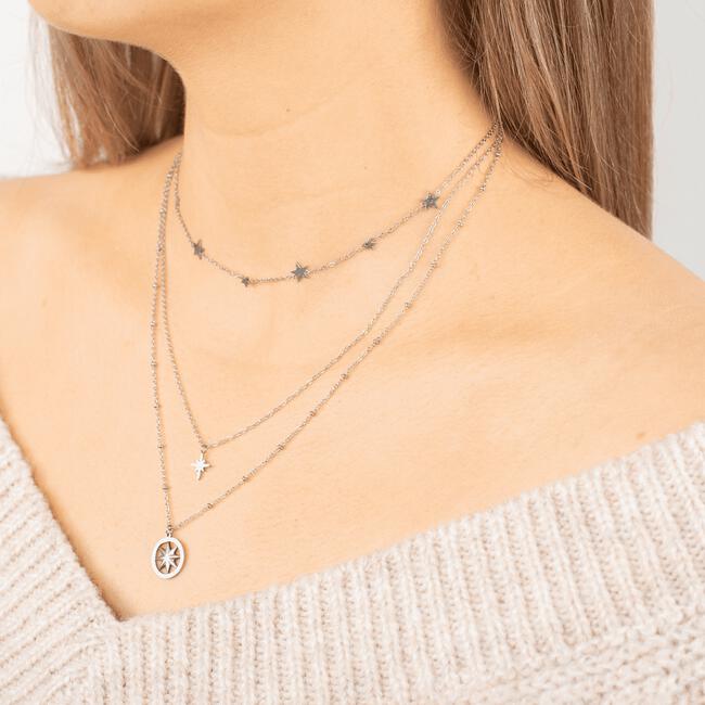 BiSjU Jewellery Ketting met Platte Schakel Silver Plated