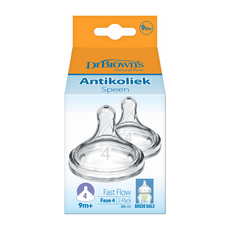 Dr. Brown’s Flesspeen 9+ Maanden Fase 4 Brede Halsfles 2 stuks