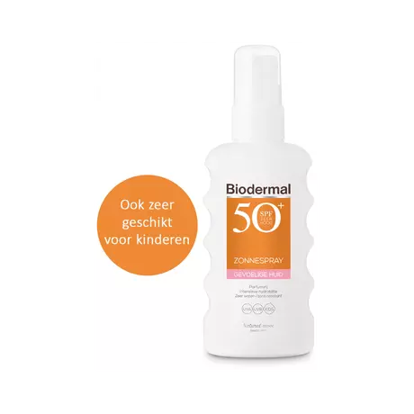 Biodermal Gevoelige Huid Zonnebrand Spray SPF50+ 175 ML