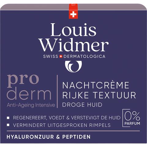 Louis Widmer Proderm Nachtcrème Rijke Textuur Zonder Parfum 50 ML