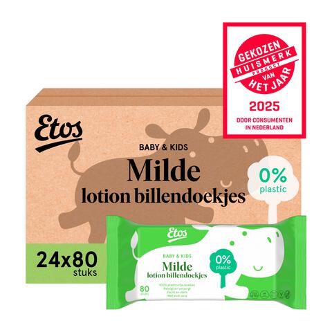 Etos Baby & Kids Milde lotion billendoekjes Megabox 24x80 Stuks