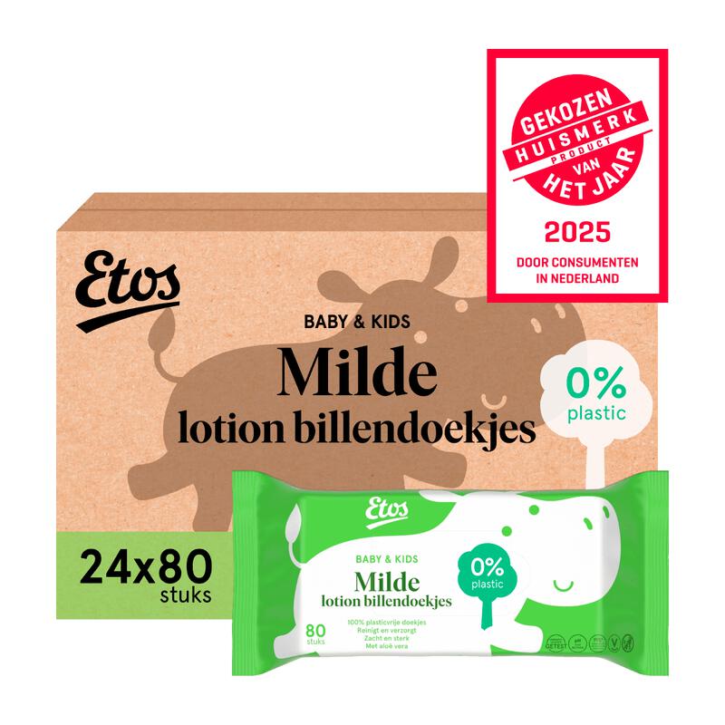 Etos Baby & Kids Milde Lotion Billendoekjes 24x80 stuks