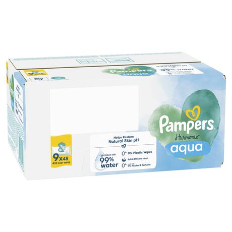 Pampers Harmonie Aqua Billendoekjes 9x48 Stuks