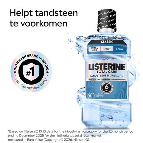 Listerine® Total Care Bescherming Tegen Tandsteen Mondwater 500 ML