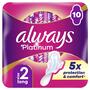 Always Platinum Maandverband Met Vleugels Long 10 Stuks