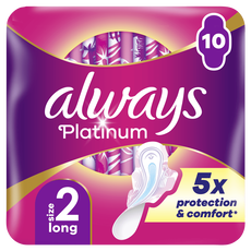 Always Platinum Maandverband Met Vleugels Long 10 Stuks