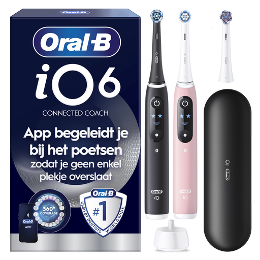 Oral-B iO 6 Zwart & Roze Duo Elektrische Tandenborstels