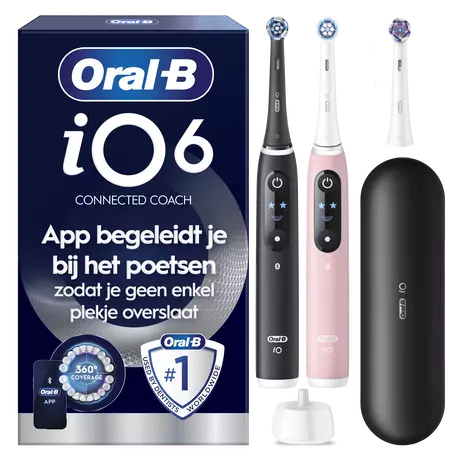 Oral-B iO 6 Zwart & Roze Duo Elektrische Tandenborstels