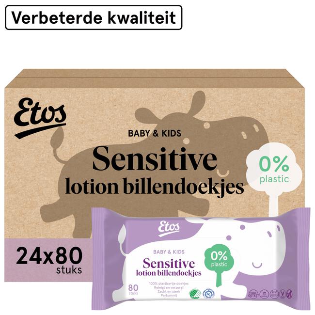 Etos Baby & Kids Sensitive Lotion Billendoekjes Megabox 24x80 Stuks