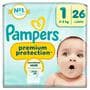 Pampers Premium Protection Luiers Maat 1 2-5 KG 26 stuks