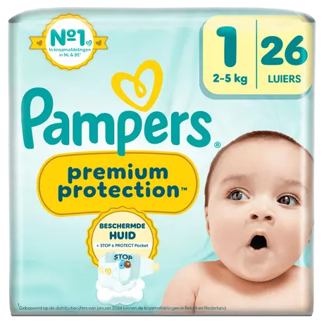Pampers Premium Protection Luiers Maat 1 2-5 KG 26 Stuks