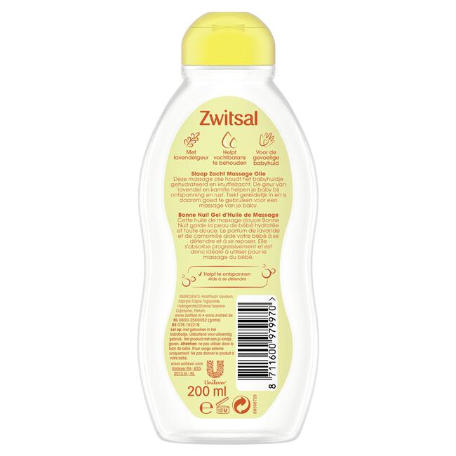 Zwitsal Slaap Zacht Baby Massage Olie Lavendel Huidverzorging 200 ML