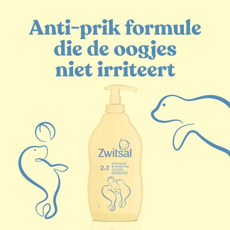 Zwitsal 2In1 Shampoo & Zeepvrije Wasgel 400 Ml