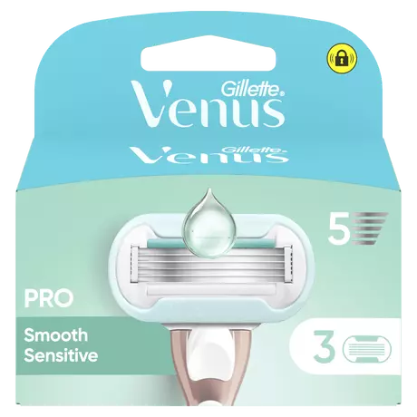 Gillette Venus Pro Deluxe Smooth Sensitive Navulmesjes 3 stuks