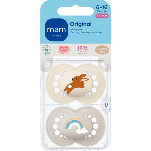 MAM Original Fopspeen 16+ Maanden Beige 2 stuks