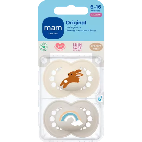 MAM Original Fopspeen 16+ Maanden Beige 2 stuks