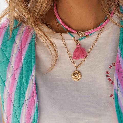 Ketting dubbel roze/goud by Kim Kötter