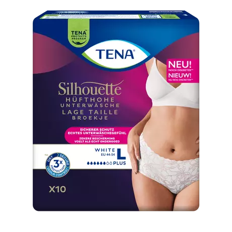 TENA Silhouette Plus Low Waist Wegwerpbroekjes Wit L 10 stuks