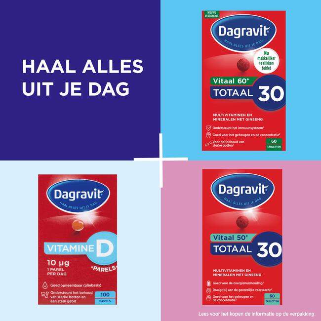 Dagravit Vitaal 60+ Totaal 30 Xtra 60 tabletten
