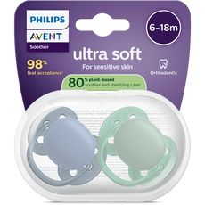Philips Avent Ultra Soft – Superzachte siliconen fopspeen (6-18 mnd) – 2 stuks - SCF091/44