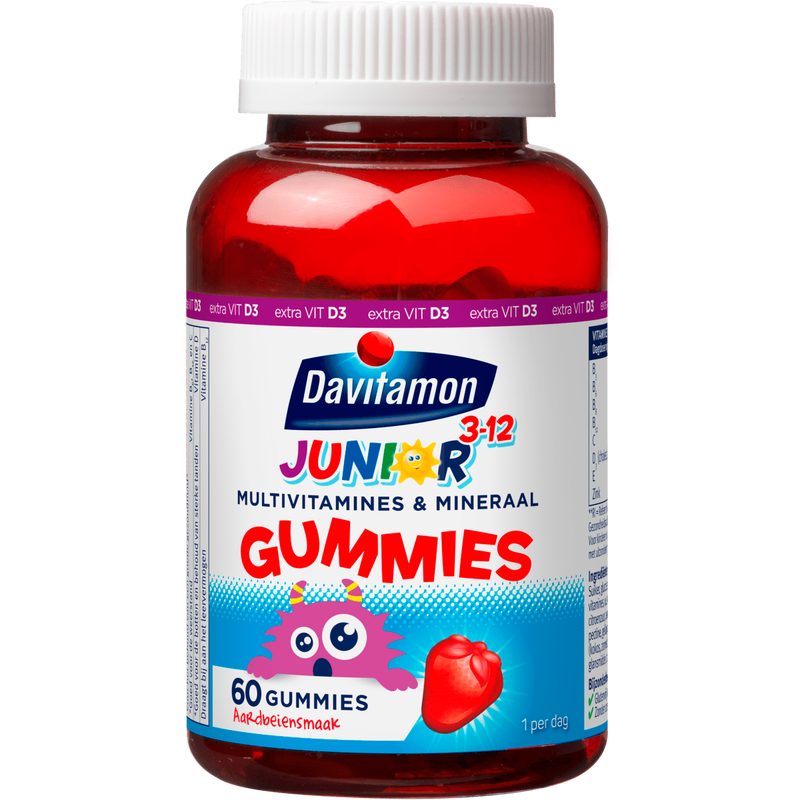 Davitamon Junior 3-12 Gummies Aardbei 60 stuks