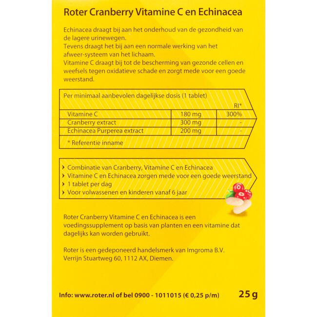 Roter Cranberry Vitamine C Echinacea 30 tabletten