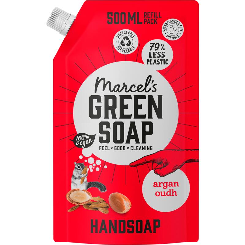 Marcel's Green Soap Argan & Oudh Handzeep Navulzak 500 ML