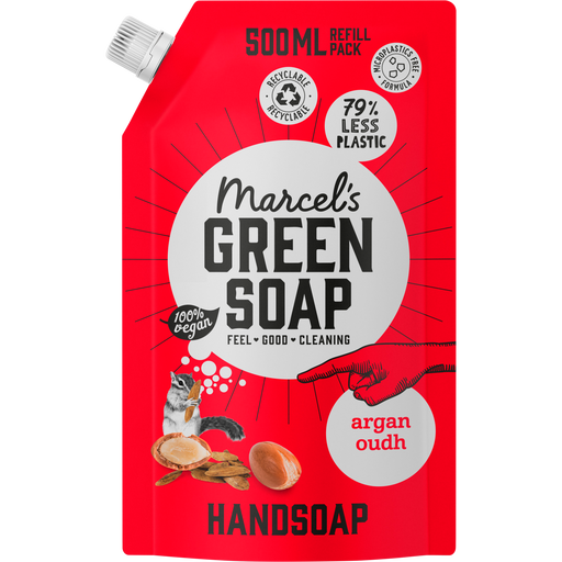 Marcel's Green Soap Argan & Oudh Handzeep Navulzak 500 ML