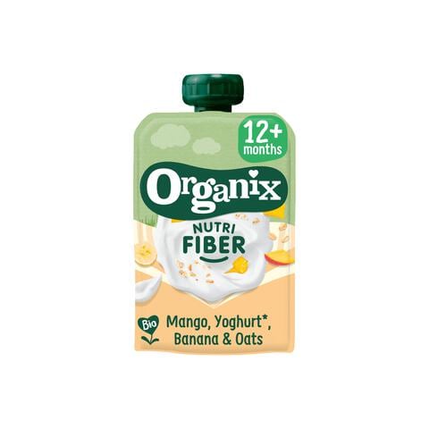 Organix Nutri Fiber Knijpfruit Mango, Yoghurt, Banaan & Haver 100g