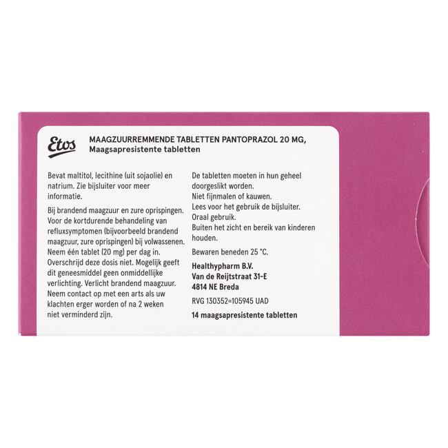 Etos Pantoprazol 20 MG 14 stuks