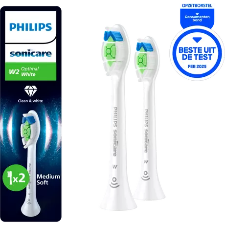Philips Sonicare Optimal White Opzetborstels Wit HX6062/87 2 stuks