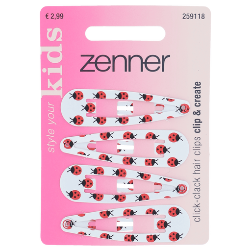 Zenner Klik-klak haarspeld kids 4x