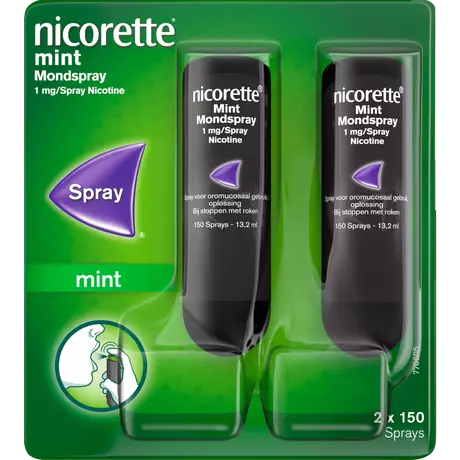 Nicorette Freshmint Mondspray Stoppen met Roken 1 MG Nicotine 2 x 13,2 ML
